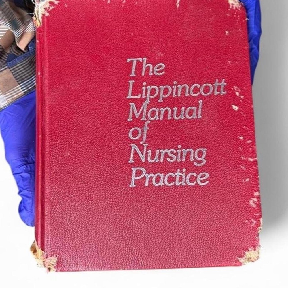 Vintage Nursing Textbook 1974 Lippincott Manual Medical School Hardcover Decor